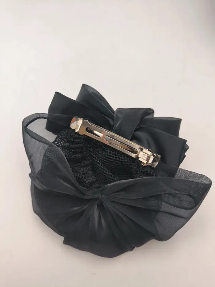 Pince à cheveux avec barrette et nœud pour chignon élégant - photo numéro 3