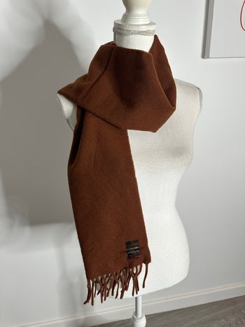 Écharpe châle en laine marron Vintage 150x30cm
