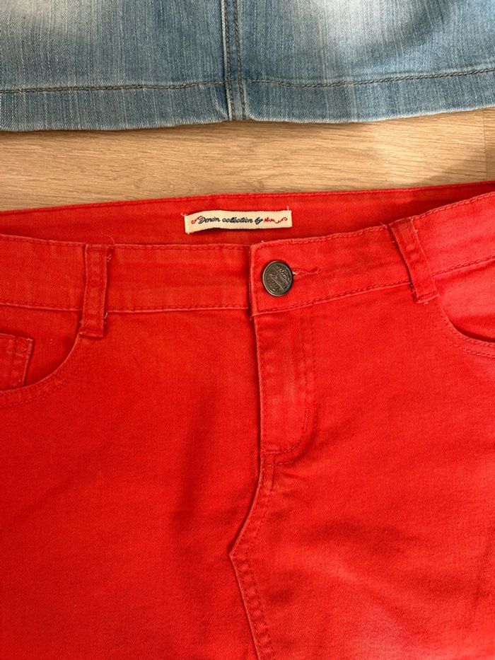 Lot de 2 jupes en jean taille 40 (L) très bon état - photo numéro 3