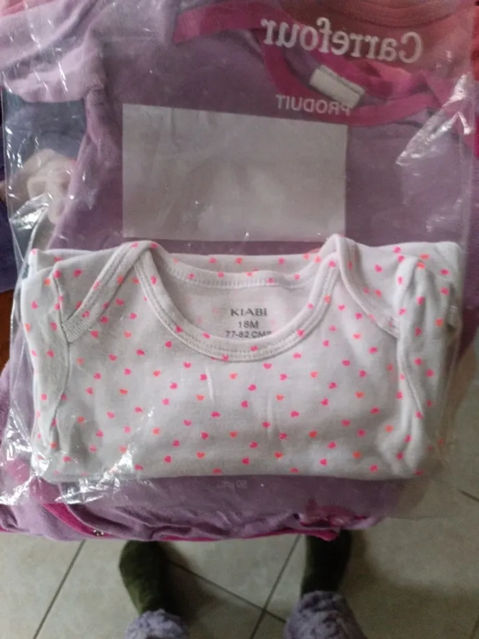 Body blanc cœurs fuchsia Kiabi 18M - photo numéro 5