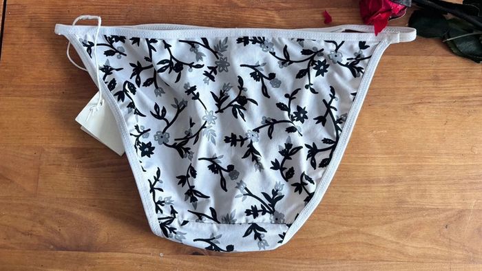 💕 culotte blanche bord fin motif fleurs taille 36 S #tabitha - photo numéro 5
