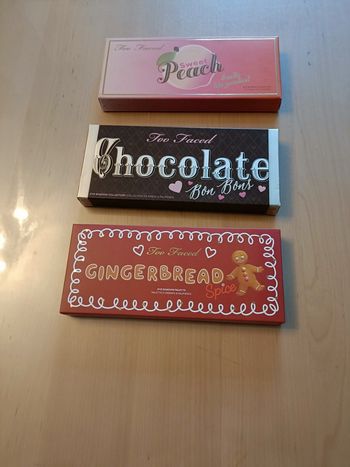 TROIS PALETTES TOO FACED CHOCOLATE, GINGERBREAD, PEACH