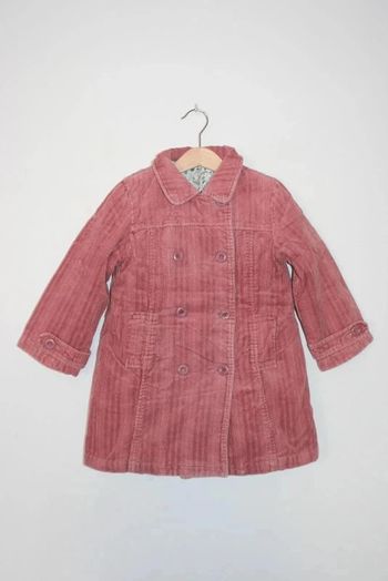Manteau mi-saison doublé velours vieux rose Mila Blue