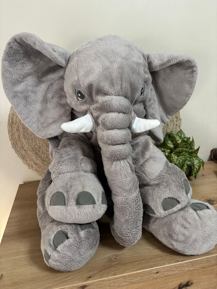Grande peluche éléphant gris 60 cm IKEA