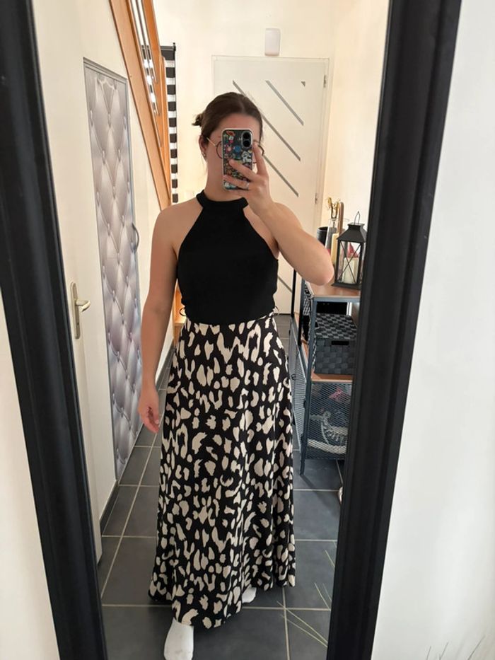 Robe longue noir/léopard SHEIN M très bon état