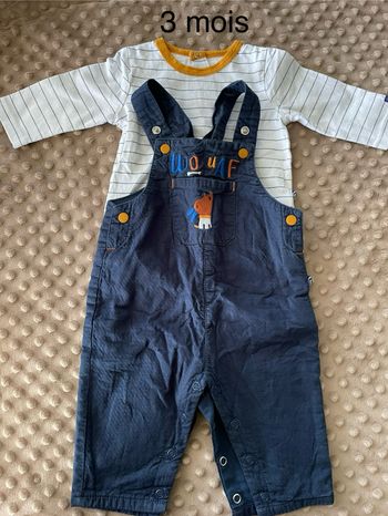 Salopette + t-shirt manche longue