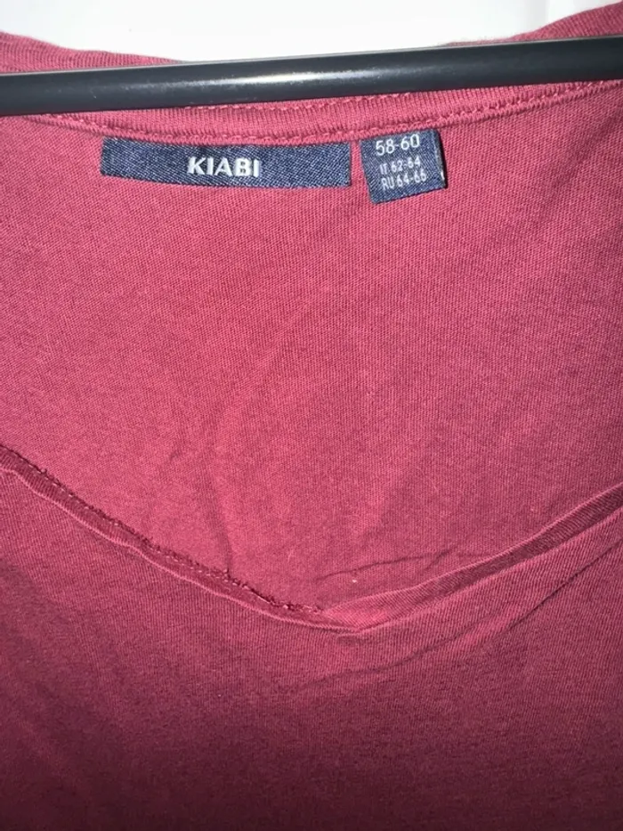 T-shirt, grande taille 58/60 couleur bordeaux, marque Kiabi - photo numéro 3