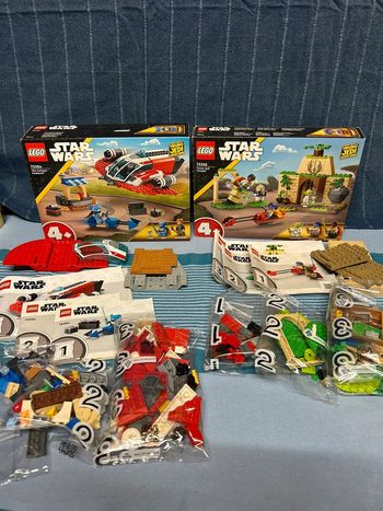 Lot Lego Star Wars Crimson Firehawk 75384 et Tenoo Jedi Temple 75358 Sans figurine