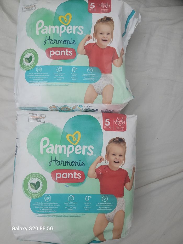 2 paquets pampers harmonie pants taille5