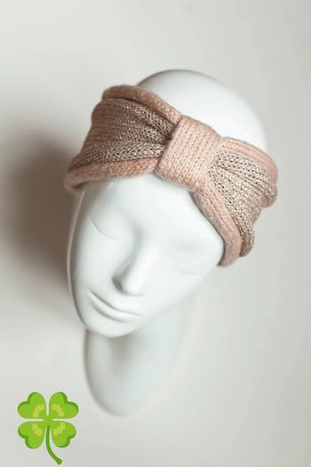 Bandeau noeud paillettes rose