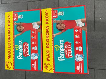 2 cartons lot de 172 couches culottes Pampers baby-dry pants Taille 5 T5