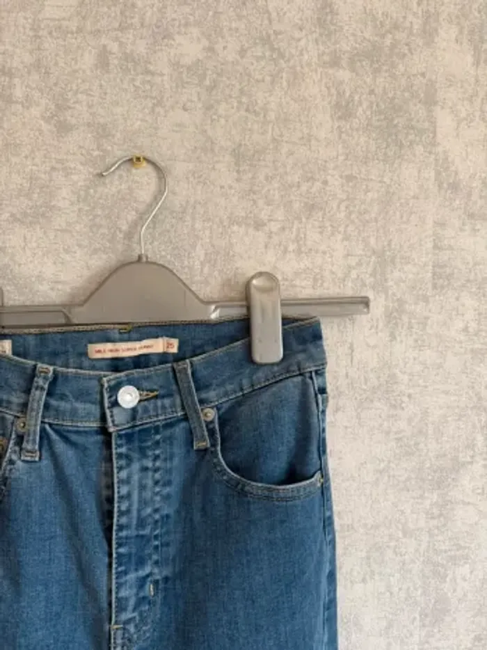 jean bleu foncé levi’s high super skinny taille haute taille 36 - photo numéro 3