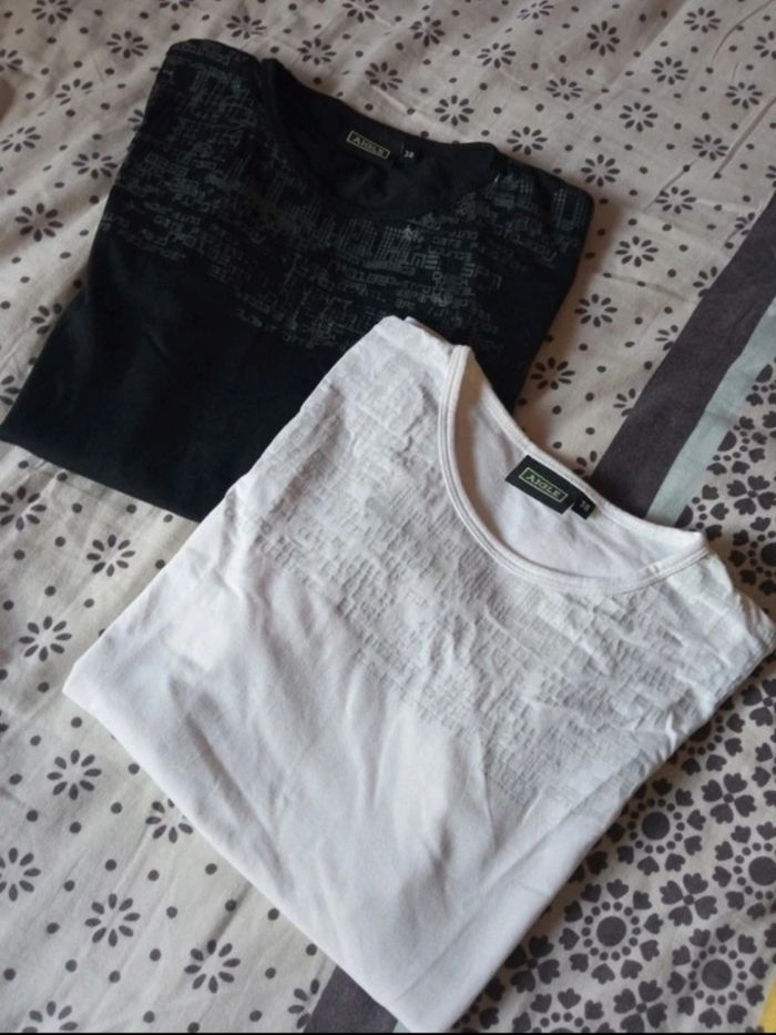 Lot de 2 T-shirts noir et blanc AIGLE - photo numéro 2