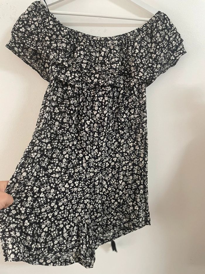 Combi short noir fleuri - photo numéro 2