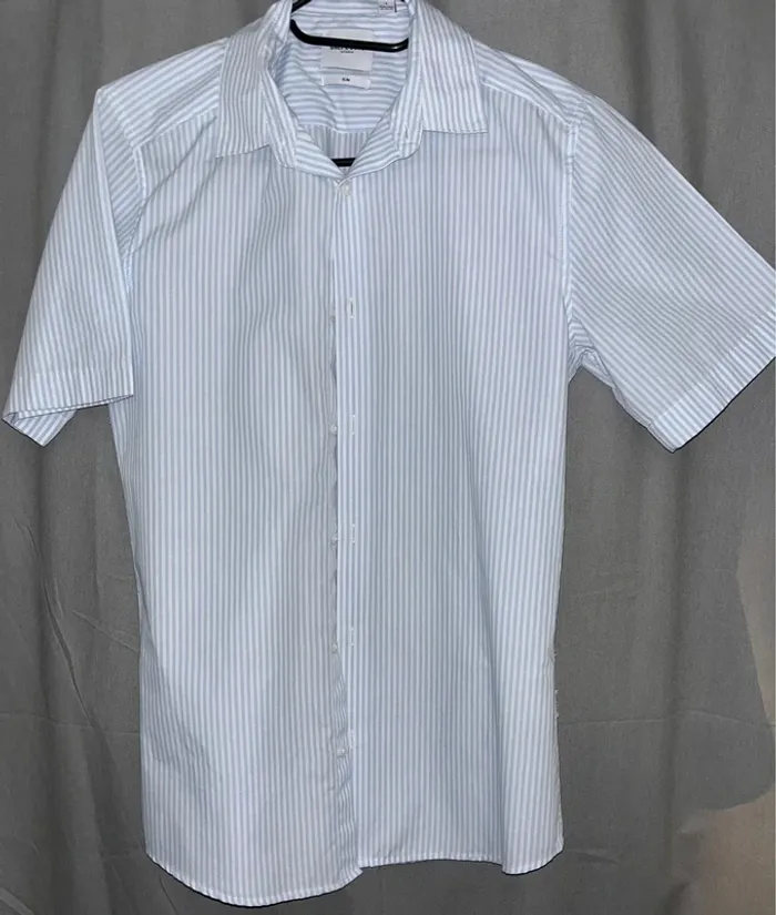 Chemise manche courte à rayures homme