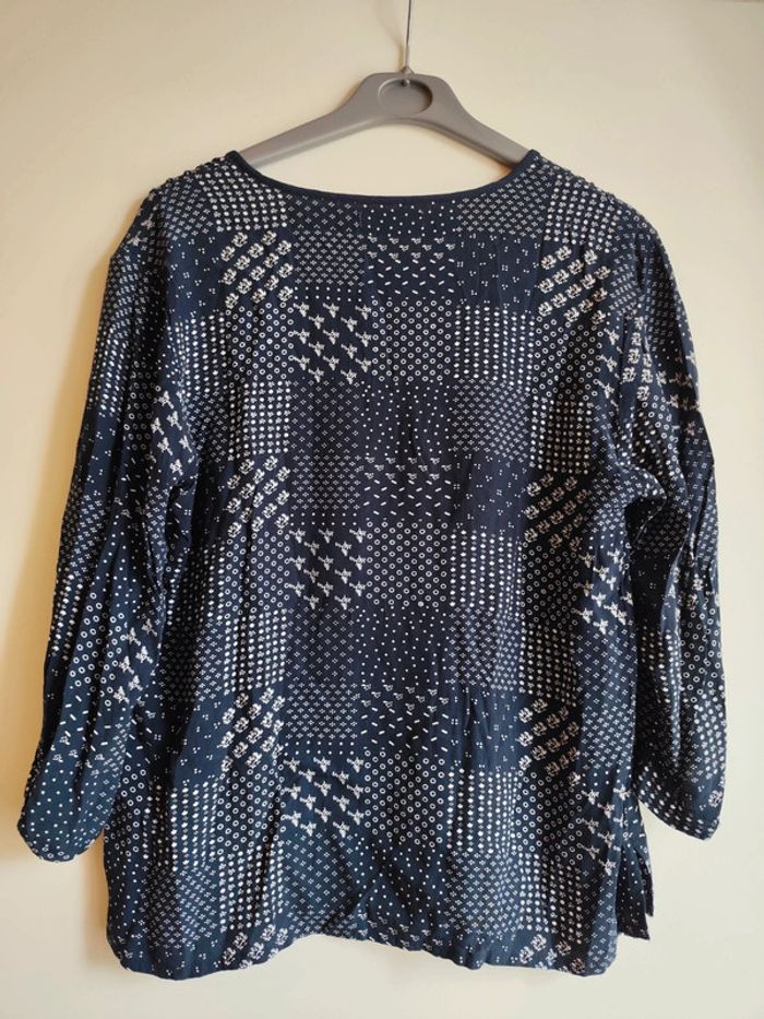 Blouse bleu marine à petits motifs blancs taille XL Lee Cooper - photo numéro 2