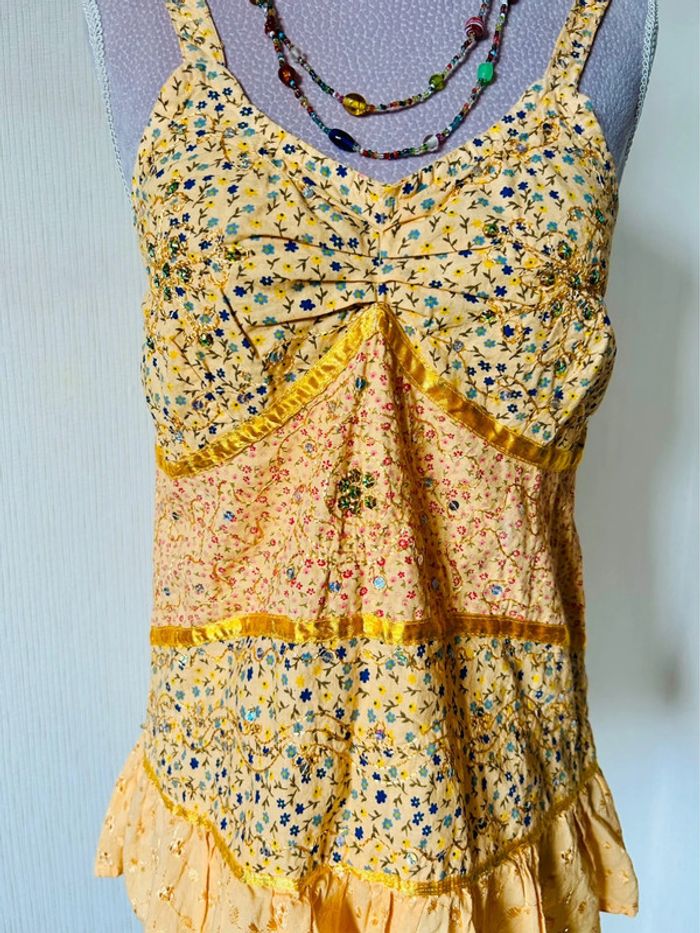 🌞🌿Top boho chic et lumineux brodé made in India Summer fairy soul hippie top🌿🌞 - photo numéro 11