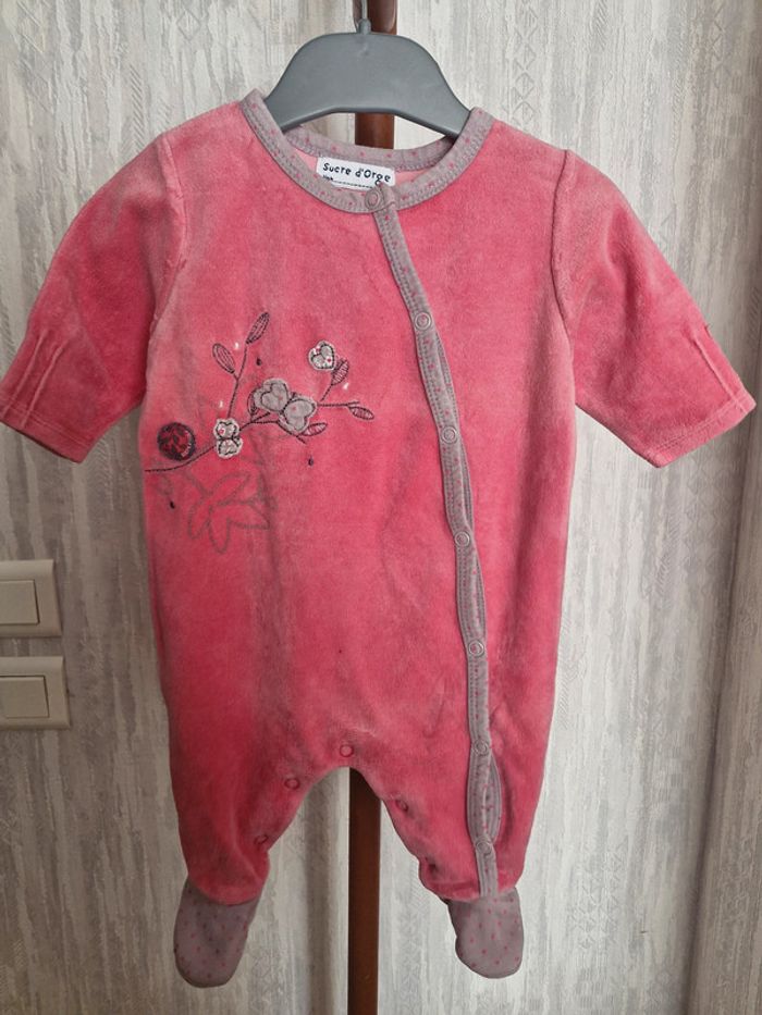Pyjama 1 pièce bébé 3 mois Sucre d'orge Coton Polyester