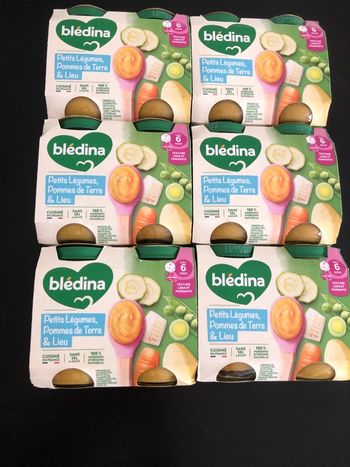 6 paquets de 2 pots bledina petits légumes pdt et lieu