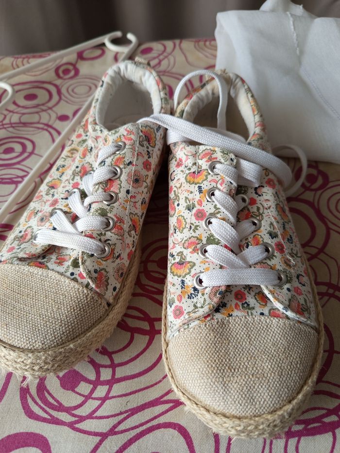 Baskets toile Gemo fleurs