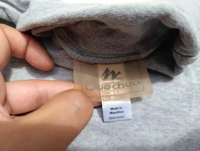 Sous pull / T-shirt manches longues avec col gris Quechua 6 ans - photo numéro 4