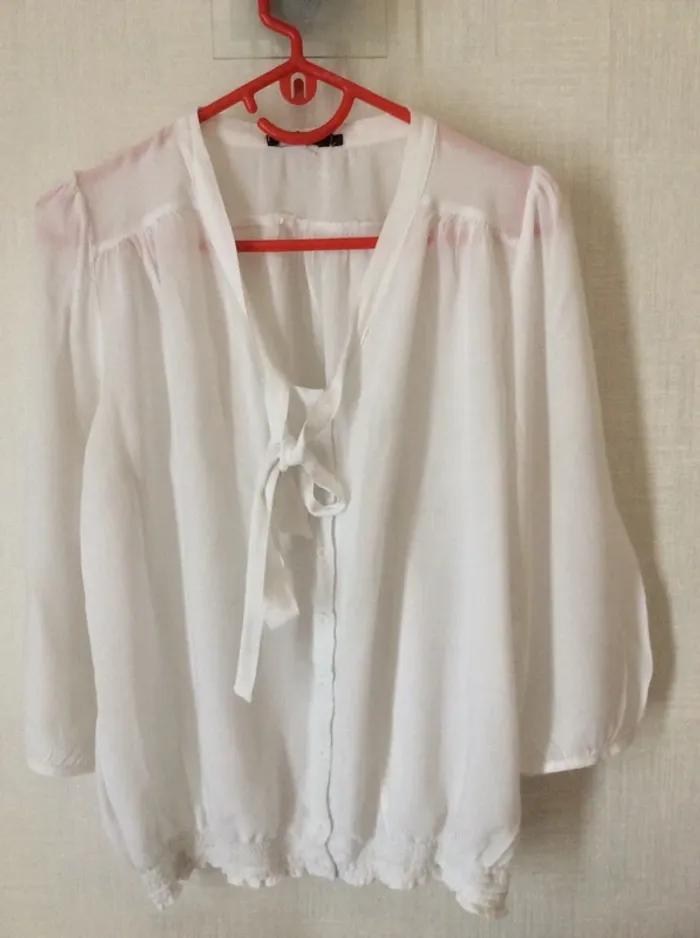 Blouse blanche manches 3/4