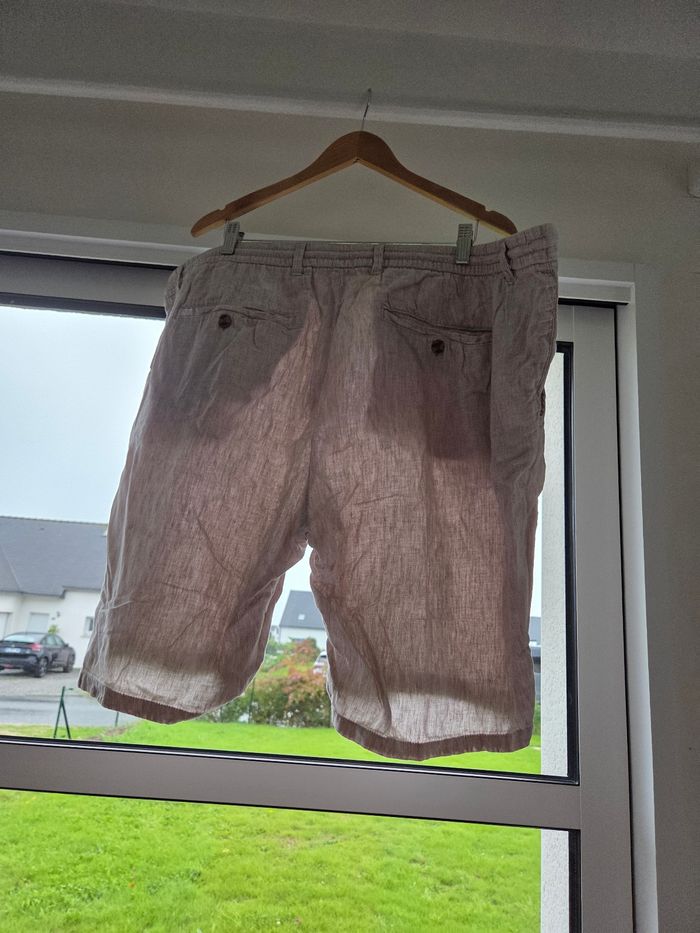 Short en lin beige - photo numéro 2