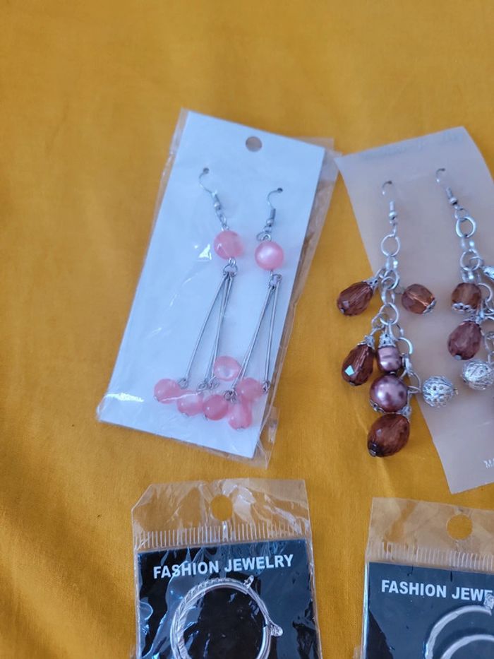 Lot paire de boule d'oreilles percé perles pendentif créole - photo numéro 4