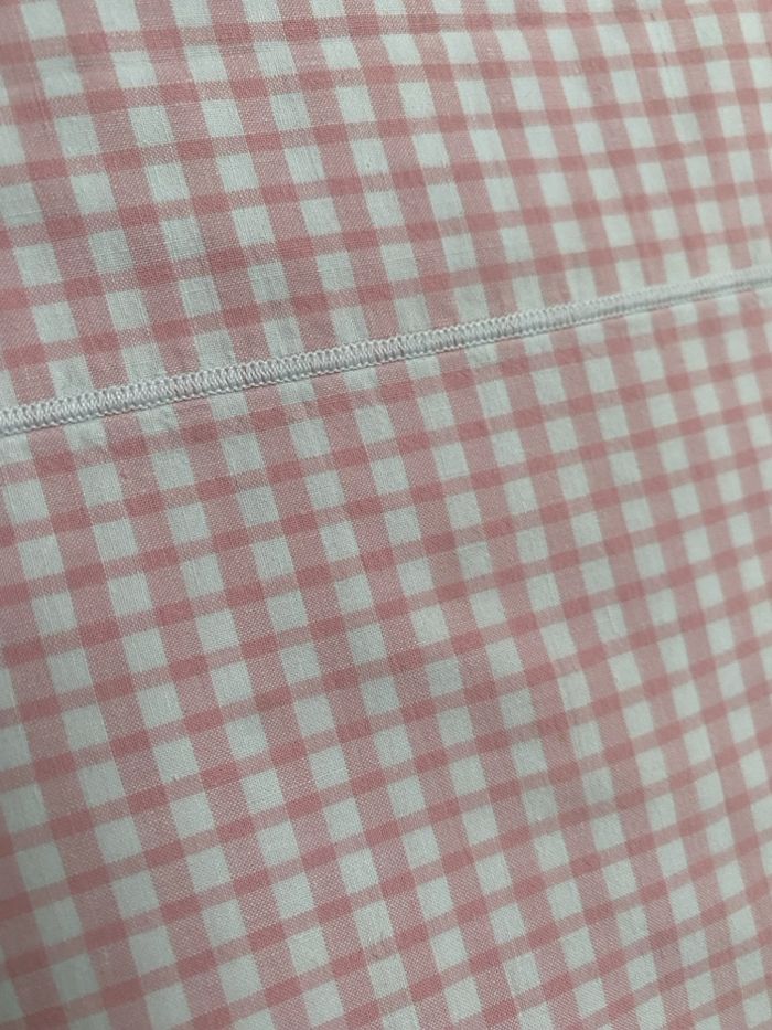 Drap plat vichy rose pour lit une personne