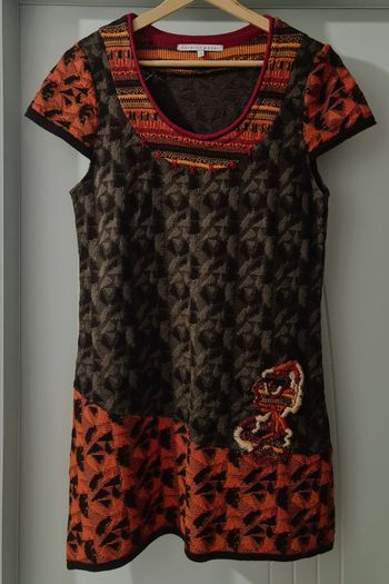 T. 40 (L) - Robe tunique multicolore Patrick Bréal – Laine 50% – TBE