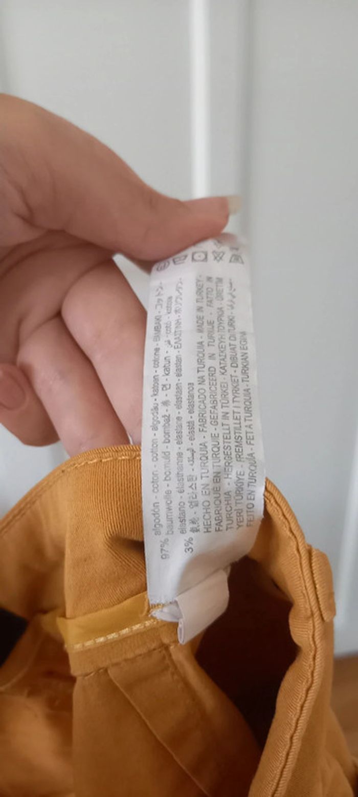 Pantalon droit jaune moutarde bershka 38 - photo numéro 6