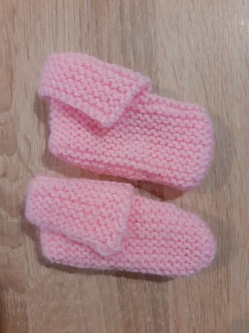 Chaussons laine rose