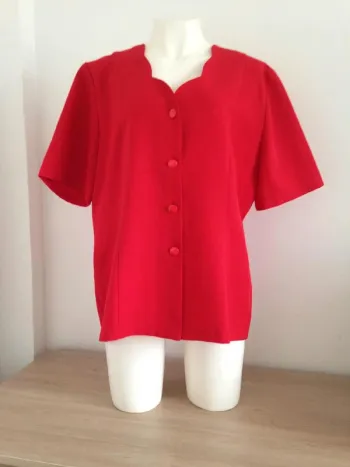 Blouse col rond coquillage manches courtes 40/42 Afibel