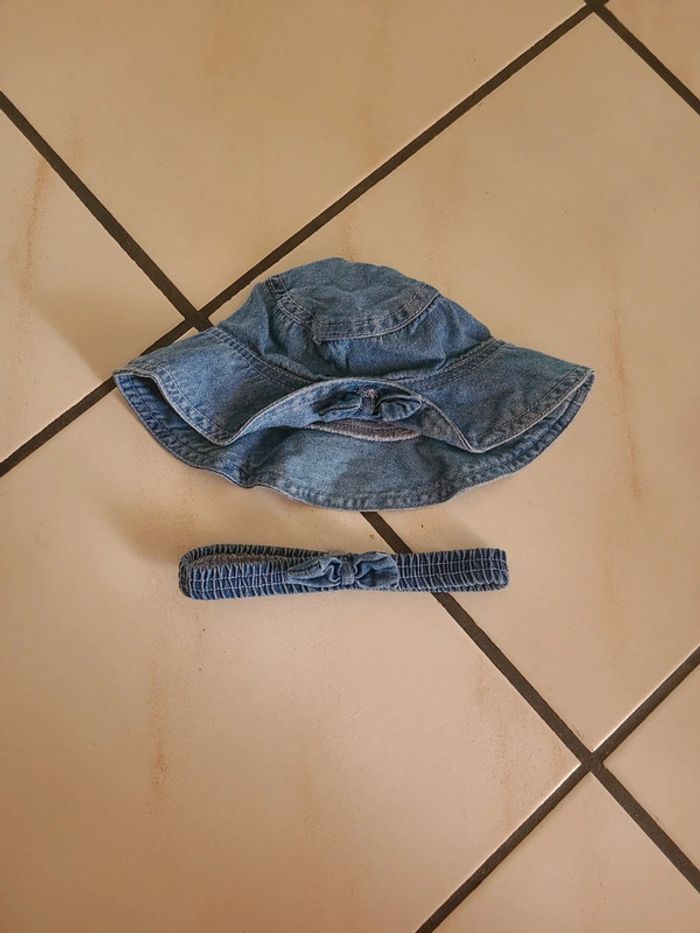 Bandeau et chapeau en jean
