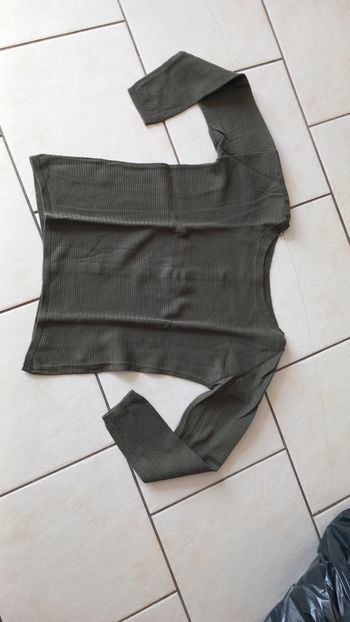 Pull kaki cache cache col rond taille l 38/40