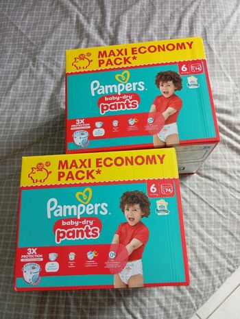 Les 2 cartons pampers pants taille 6 neuf jamais ouvert 