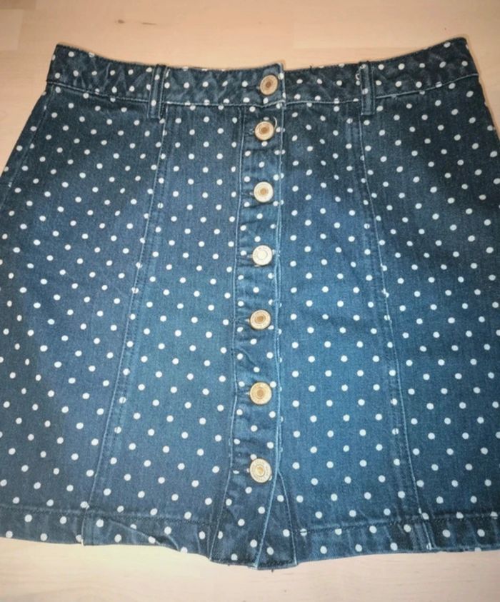 Jupe jeans à pois -40 - photo numéro 2
