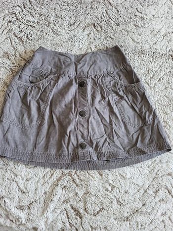 Jupe grise fines rayures 12 ans Bilook taille élastique