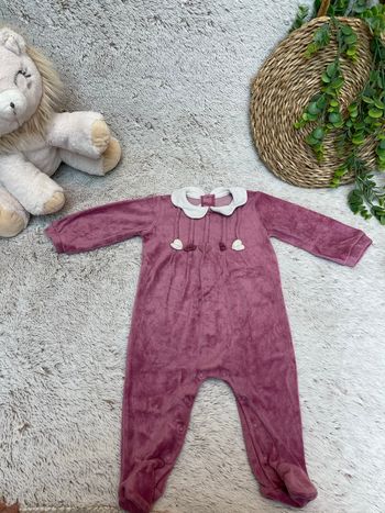 Pyjama en velours violet avec col Claudine - Mayoral 