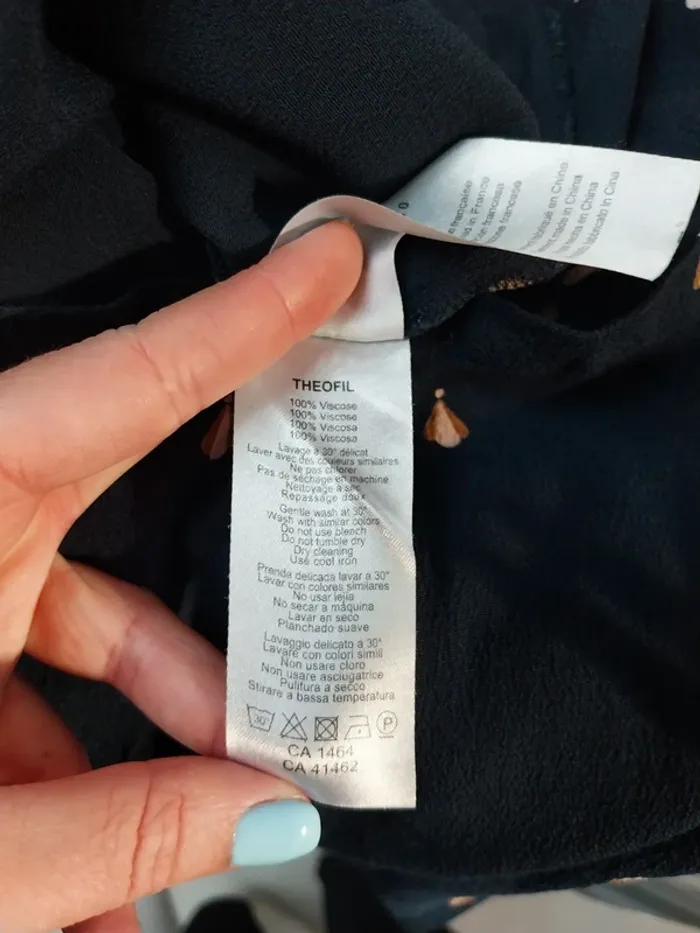 Blouse bleue marine à motifs Des petits hauts 34 - photo numéro 7