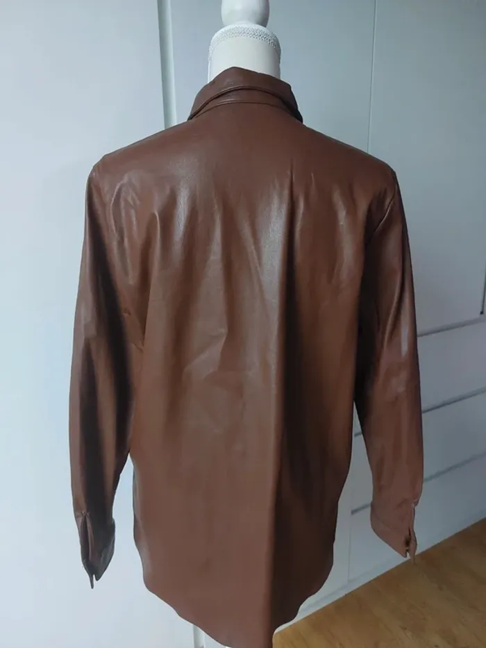 Surchemise en simili cuir marron - photo numéro 5