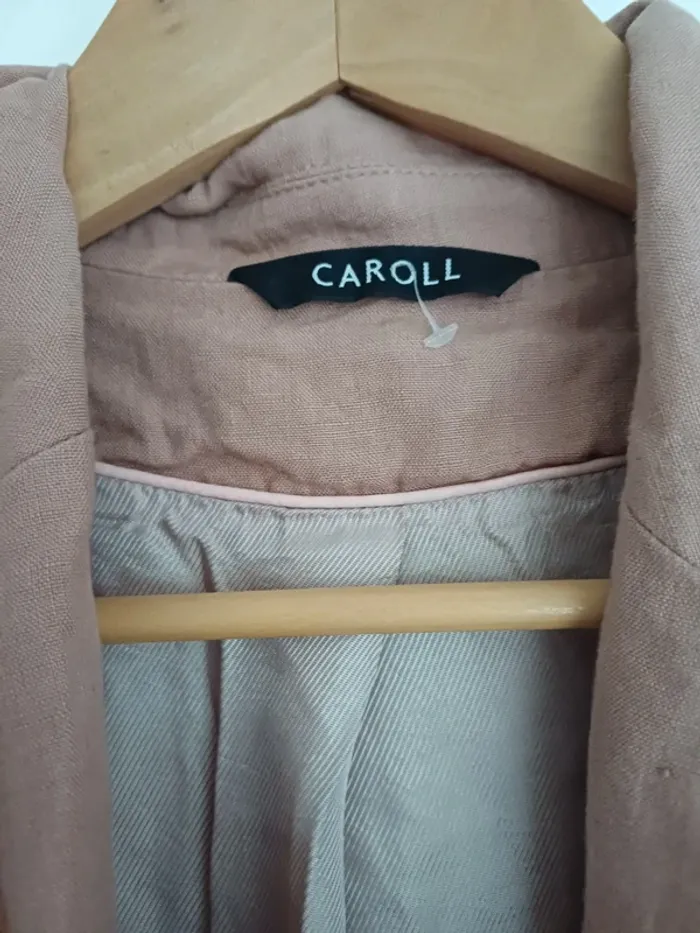Veste Caroll en lin vieux rose NEUVE - photo numéro 3