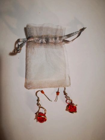 Paire de boucles d'oreilles rouge