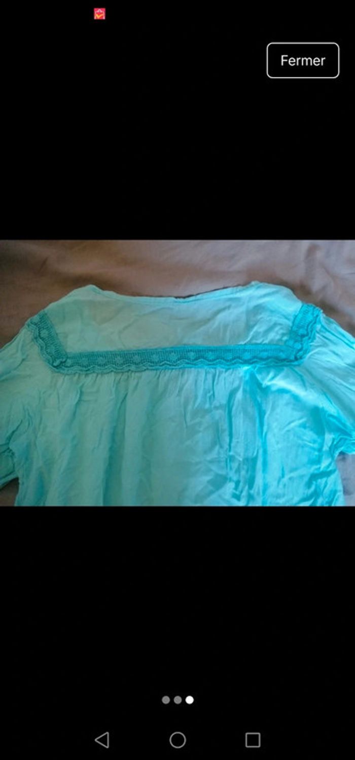 Tshirt (tunique) mi manche bleu - photo numéro 3