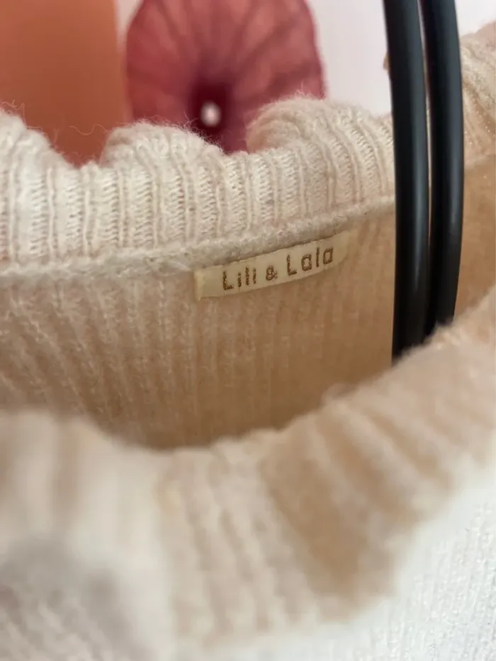 Pull maille côtelé beige Lili & Lala - photo numéro 2