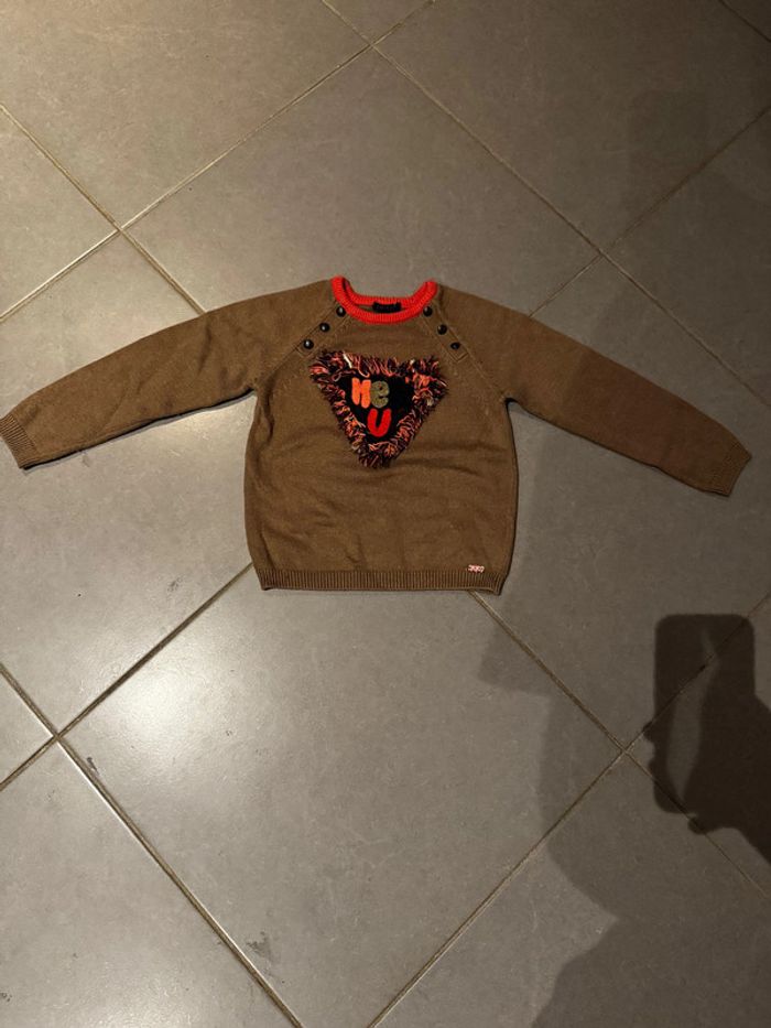 Pull / Sweat - Ikks - Hey U / Triangle / Couronne - Marron, kaki - 6 ans