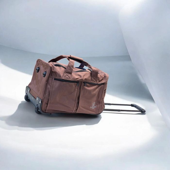 Sac à roulettes marron taille S 50x31x28 cm - photo numéro 2