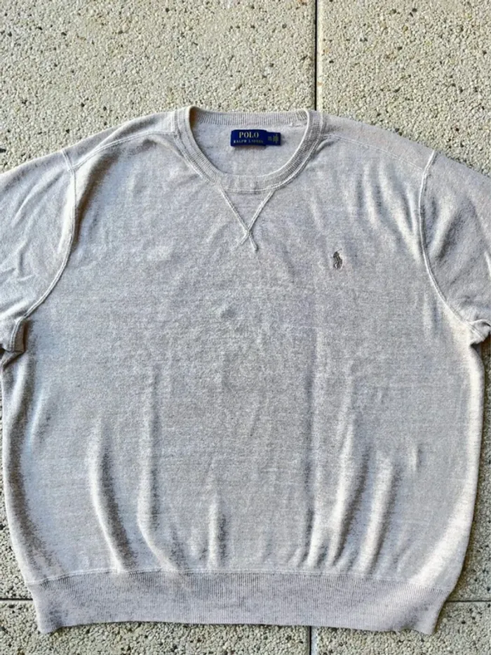 Pull col rond classique Ralph Lauren – Beige – Taille XXL - photo numéro 4