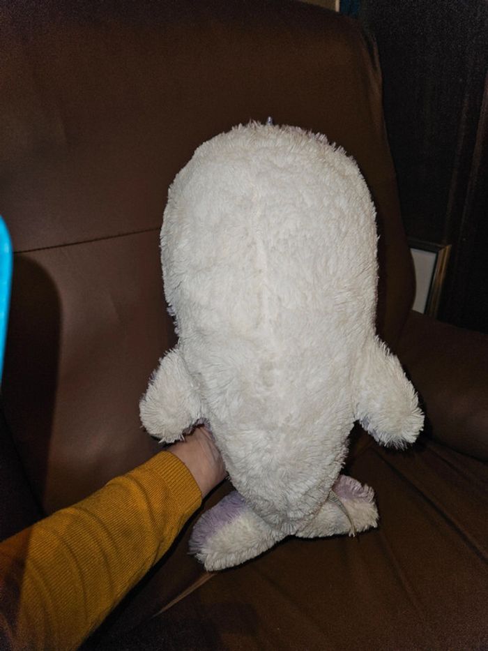 Peluche baleine licorne mauve et blanc +- 40 cm - photo numéro 5
