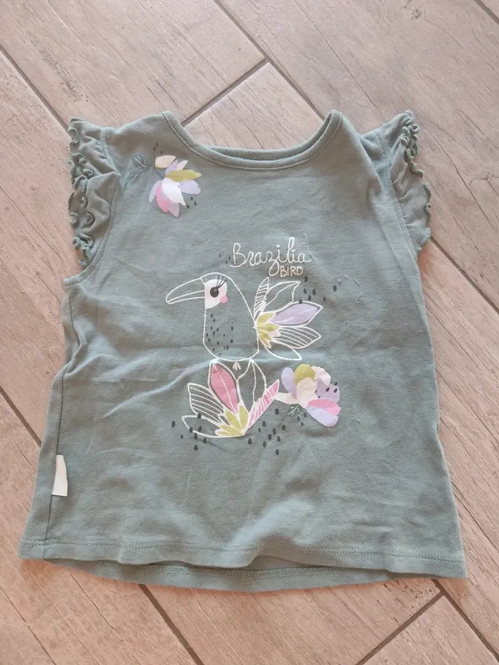 Ensemble d'été kaki Petit Béguin taille 2/3 ans - photo numéro 4